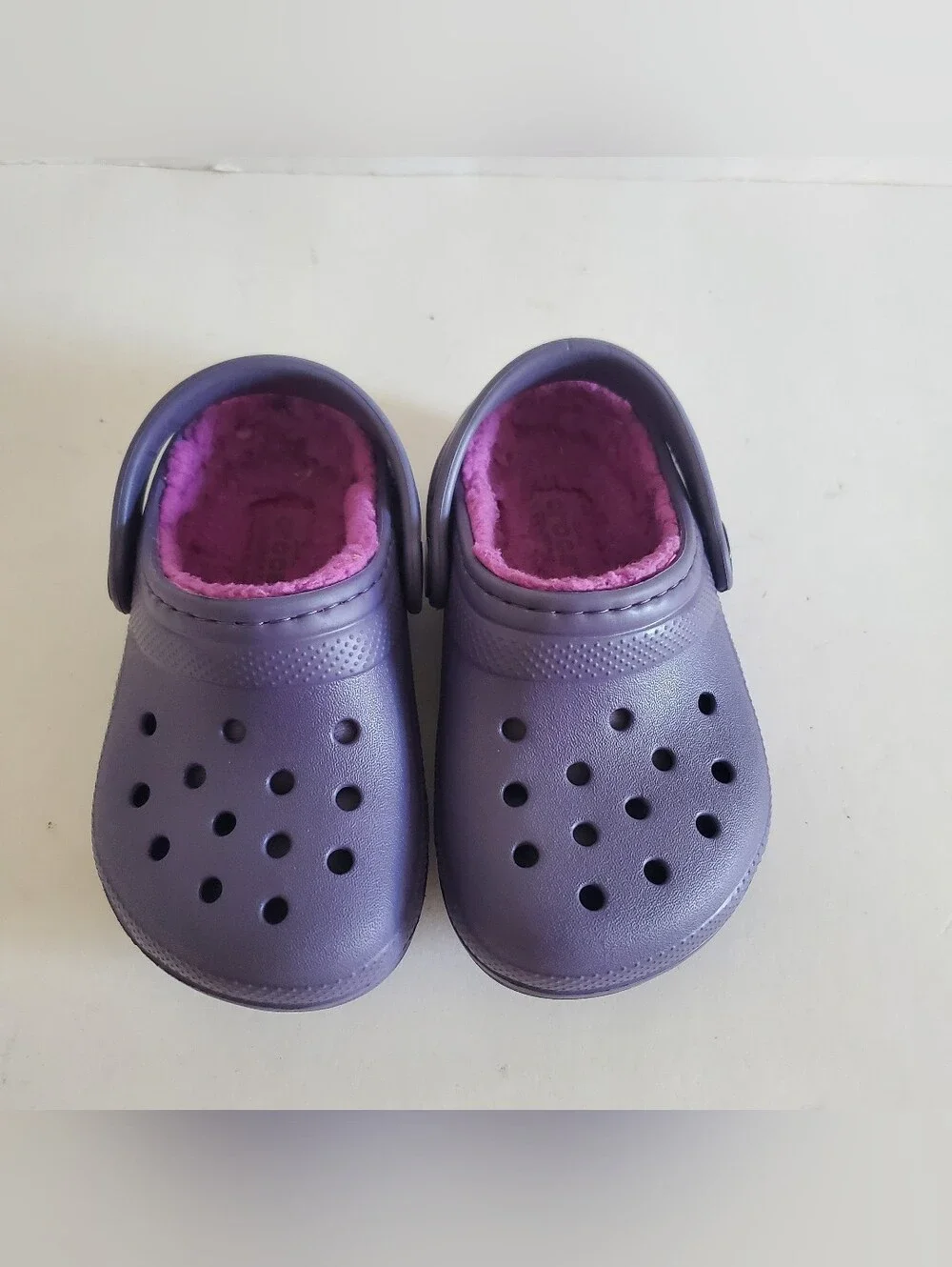 Crocs Classic Lined Clogs Purple Toddler Size 7